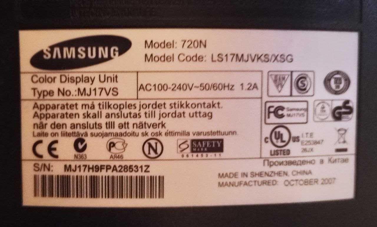 [Б/У] Монитор Samsung 720N