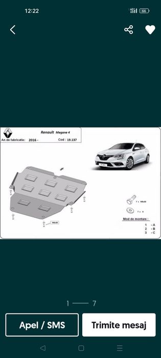 Scut protector metal pentru Megane 4