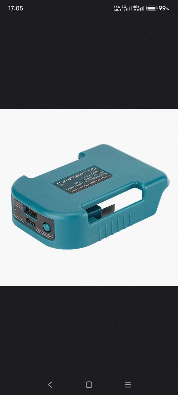 Адаптер для аккумуляторов Для Makita 18 В с USB с держателем батареи