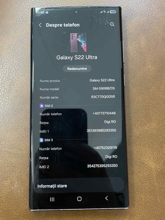 Vând Samsung s22 ultra