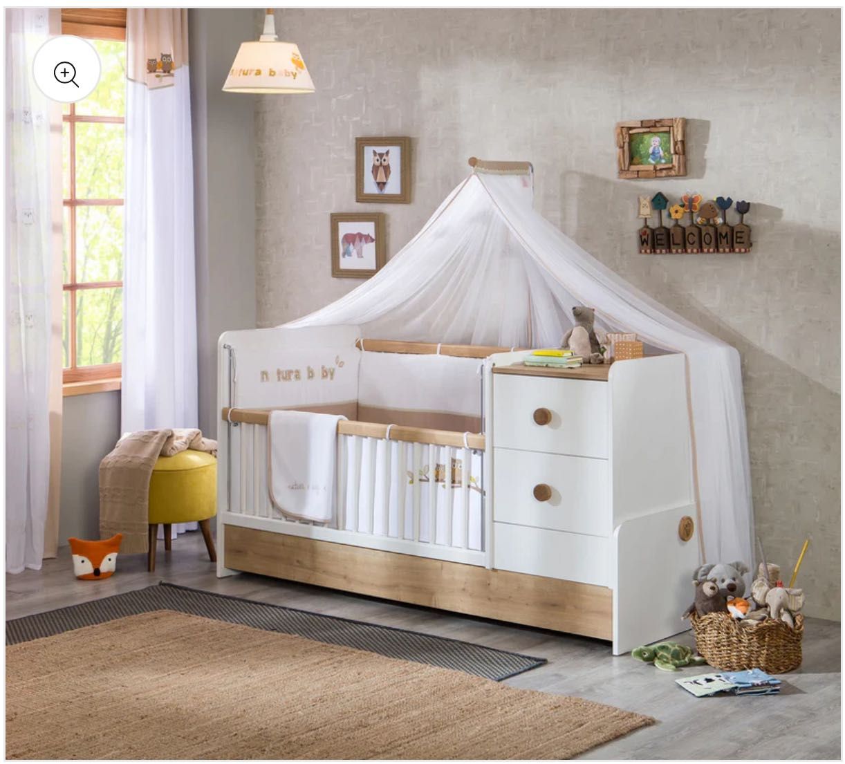 Трансформираща бебешка кошара CILEK Natura Baby St (75/160см)