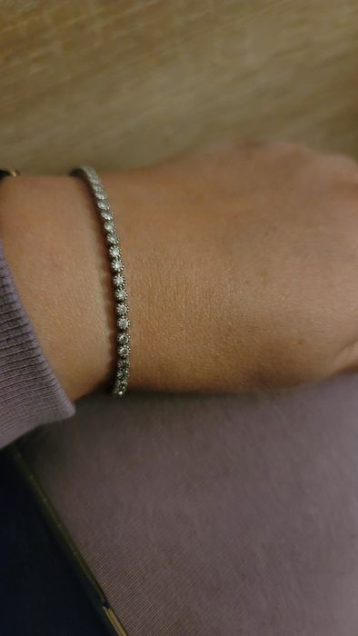 Bratara argint cu pietre albe