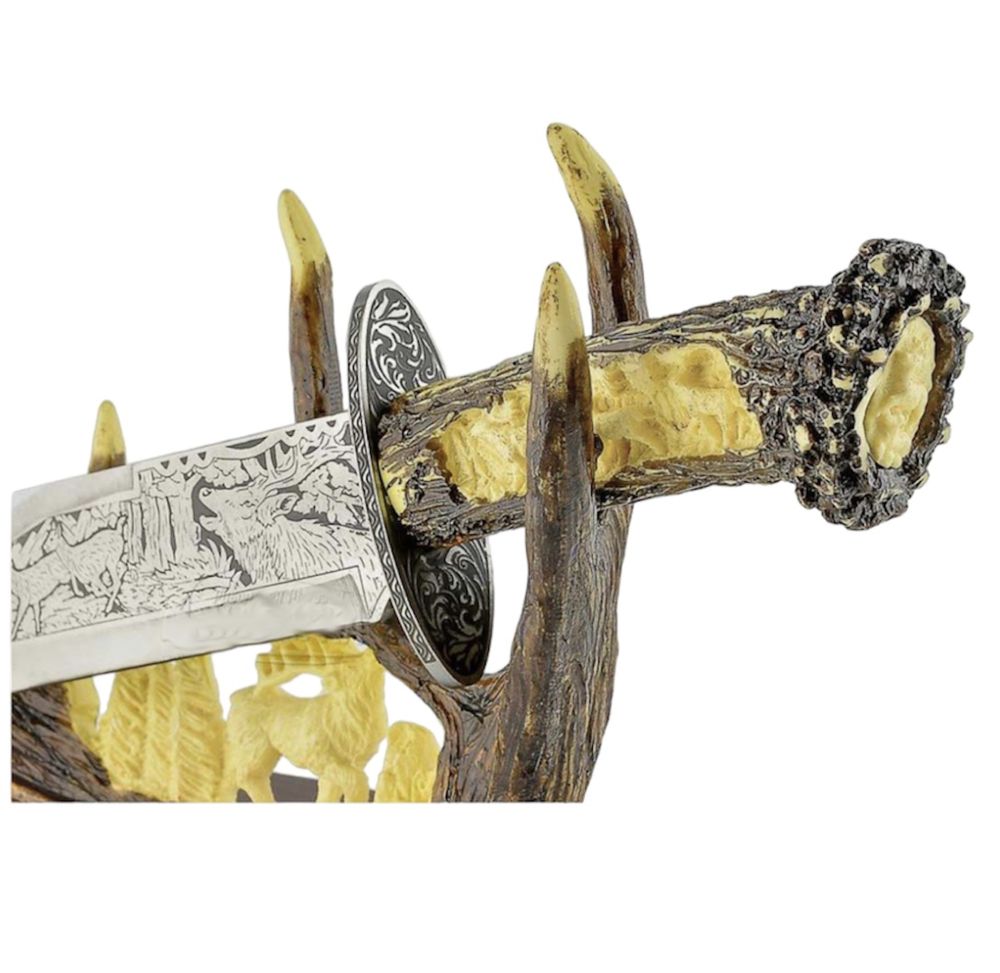 ловен нож колекционерски нож сувенир подарък трофейна поставка 38,5см