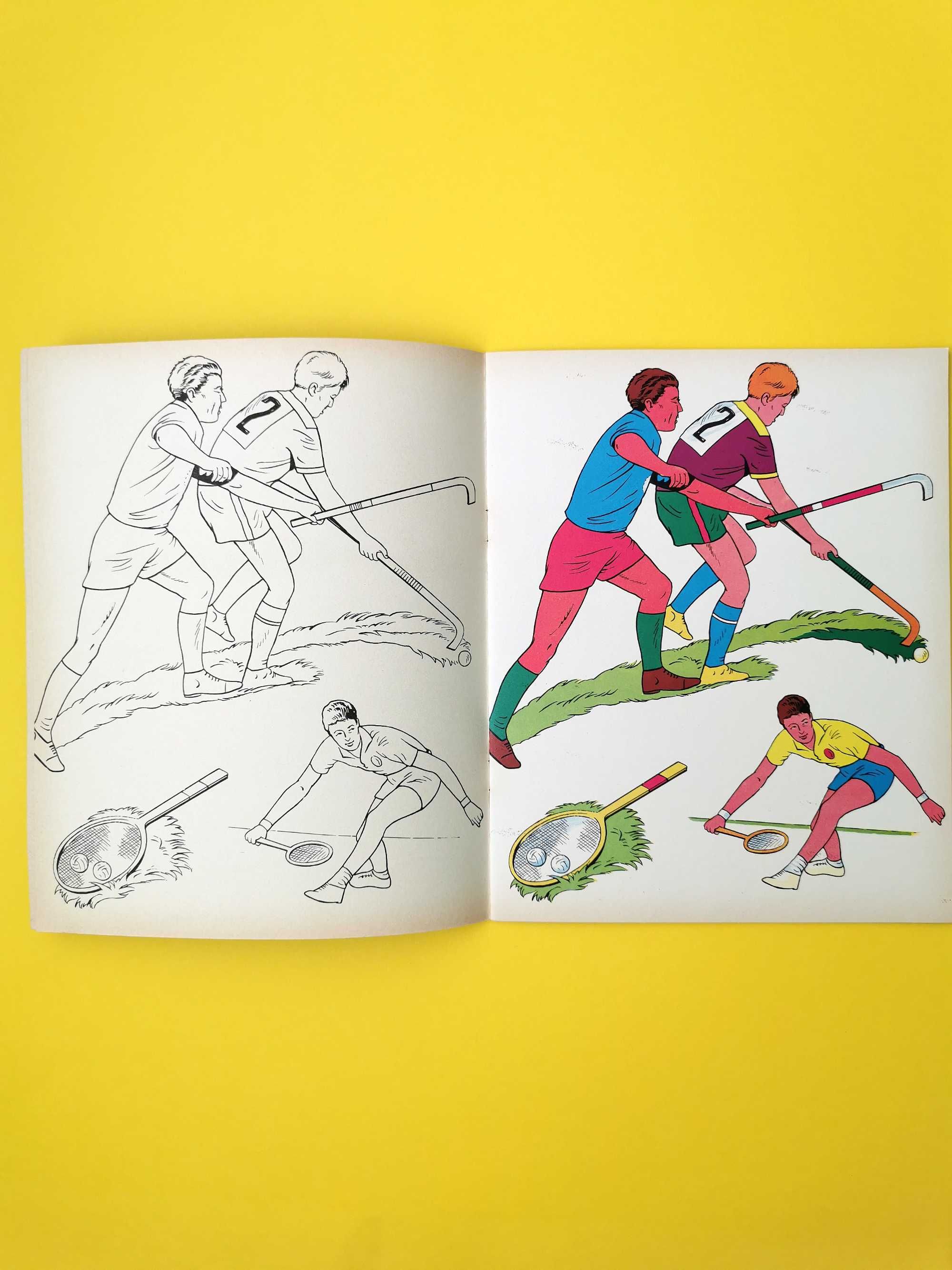 Carte colorat veche vintage sporturi cu mingea anii '60 Germania
