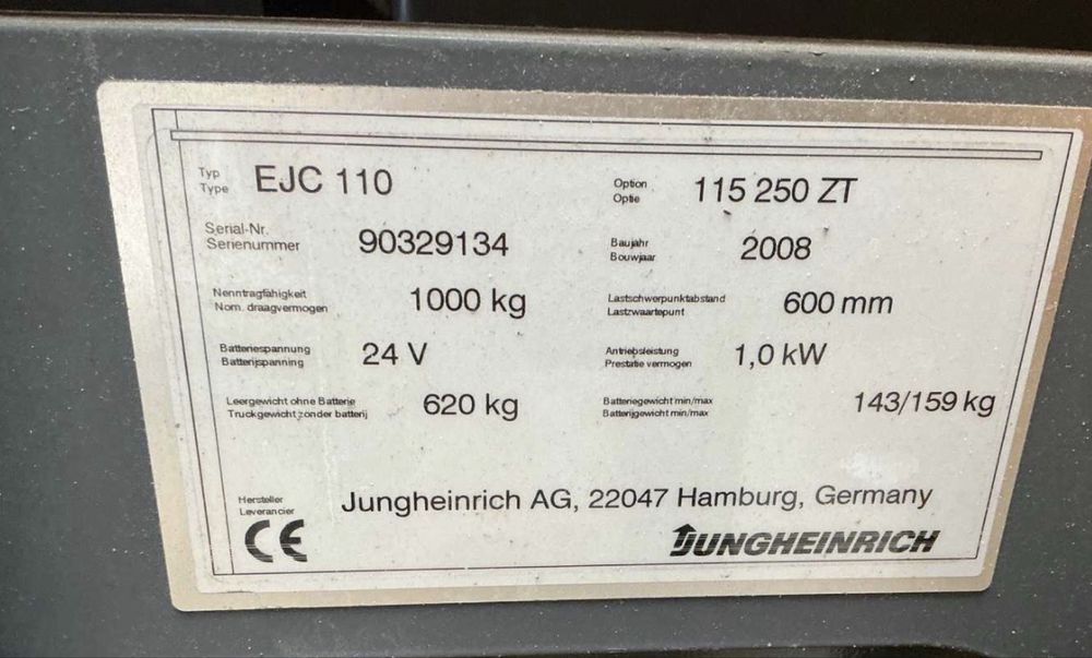 Transpalet Stil EXU 16, Transpalet Jungheinrich stacker cu catarg