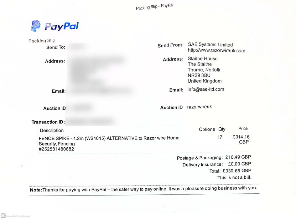 Tepi de Protectie pentru Gard 1.2m x 17 buc. RazorwireUK Anglia