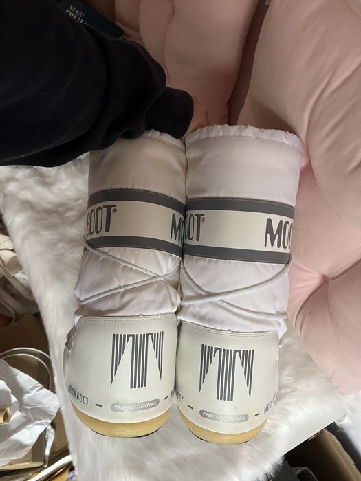 Cizme de zapada albe Moon Boot Icon Nylon