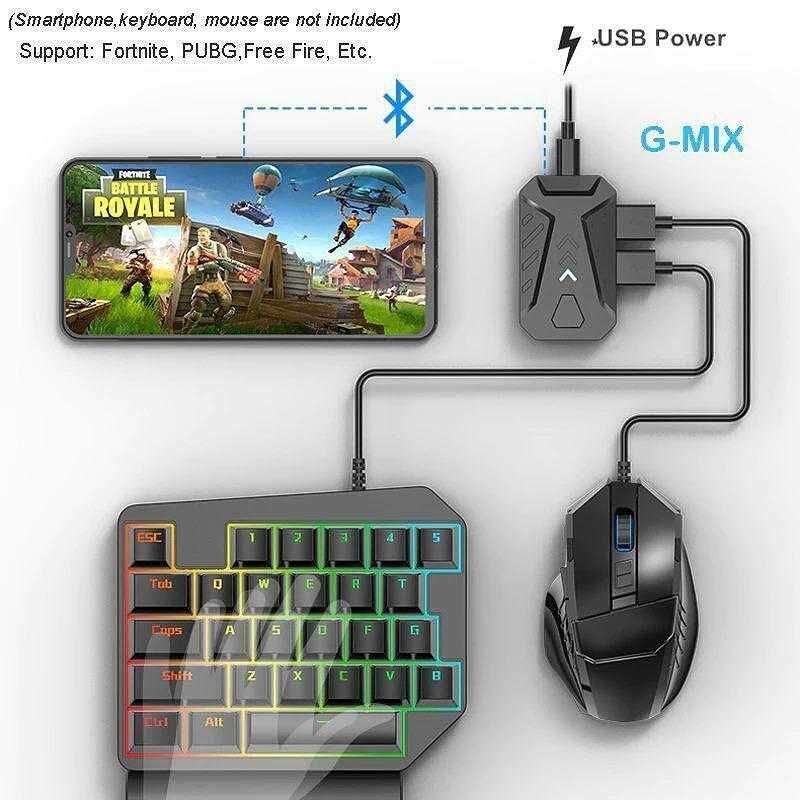 ГЕЙМИНГ клавиатура+ мишка за телефон 4 IN 1 MIX PRO + GAME COMBO PACK