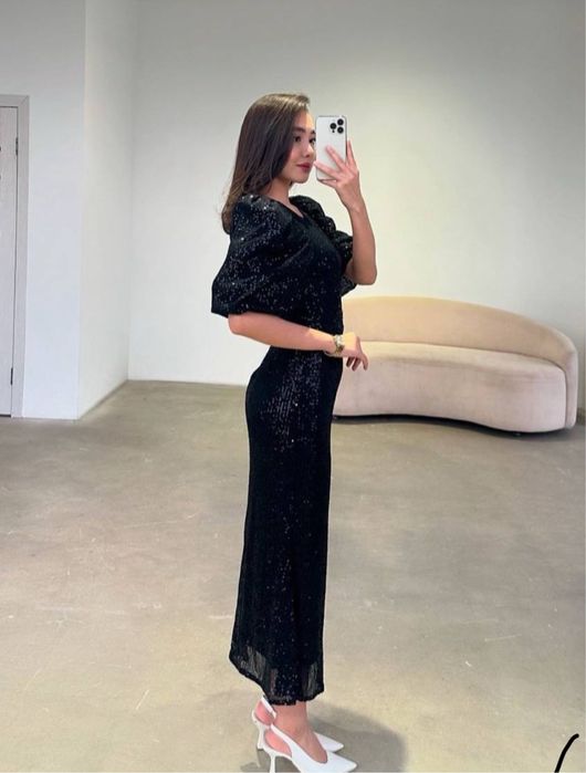 Вечерний  платье с паетками французский С M