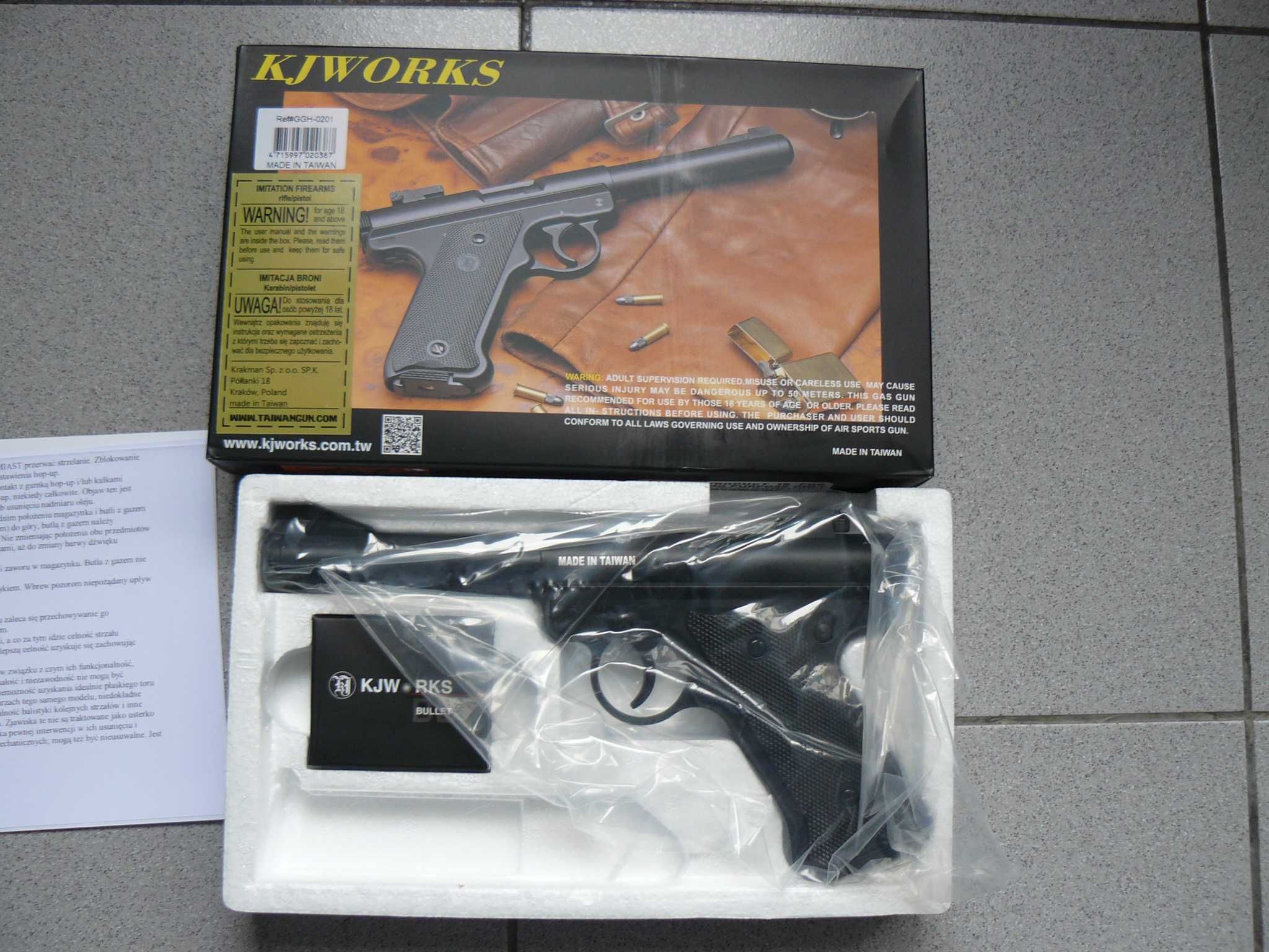Pistol Airsoft Ruger MK1 Green Gas Produs KJW Nou In Cutie NBB