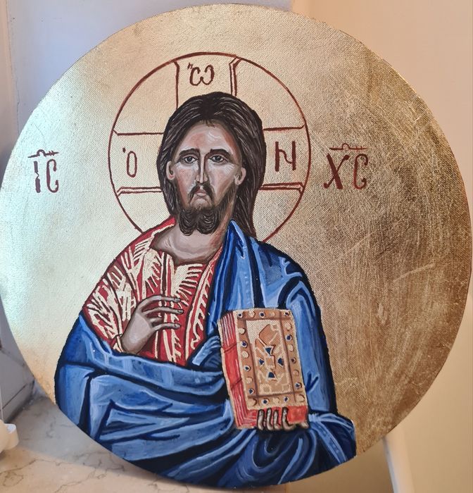 Icoane pictate manual în tehnică tradițională.