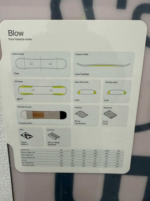 placa noua snowboard bataleon blow L154cm