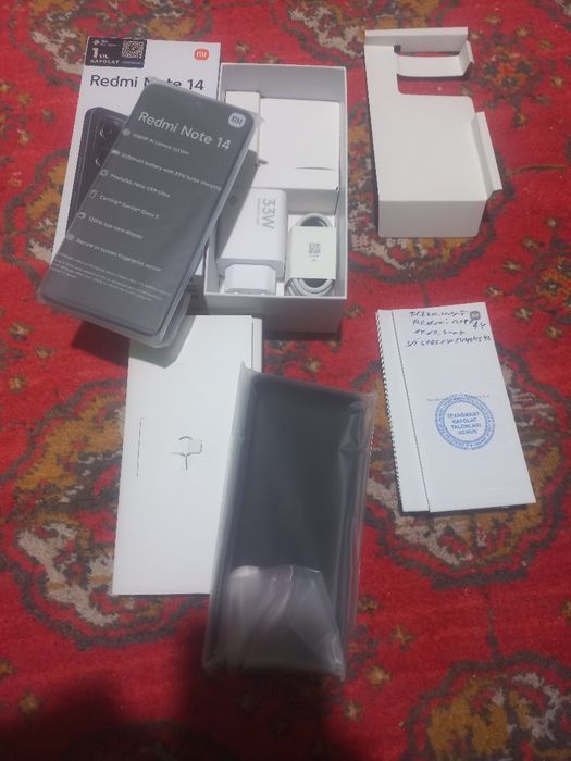 Redmi note 14 6/128 GB yangi Sim karta qòyilmagan  1 kunlik tel