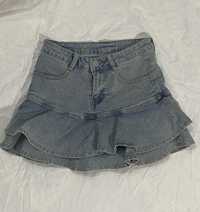 y2k мини джинсовая юбка с шортами