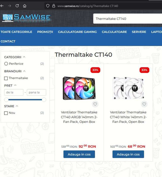 Thermaltake Ventilator CT140 ARGB nRGB