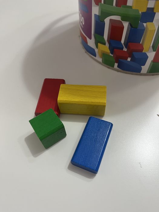 Jucarii lemn - Building blocks - Eichhorn set 100 piese la galetusa