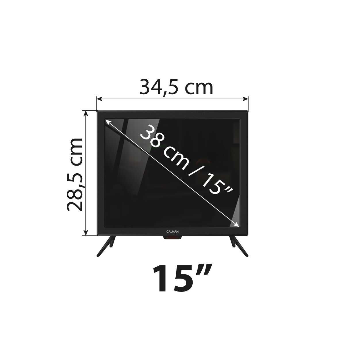 Телевизор 12V/220V 15" за каравана, кемпер, камион - 2 ГОДИНИ ГАРАНЦИЯ