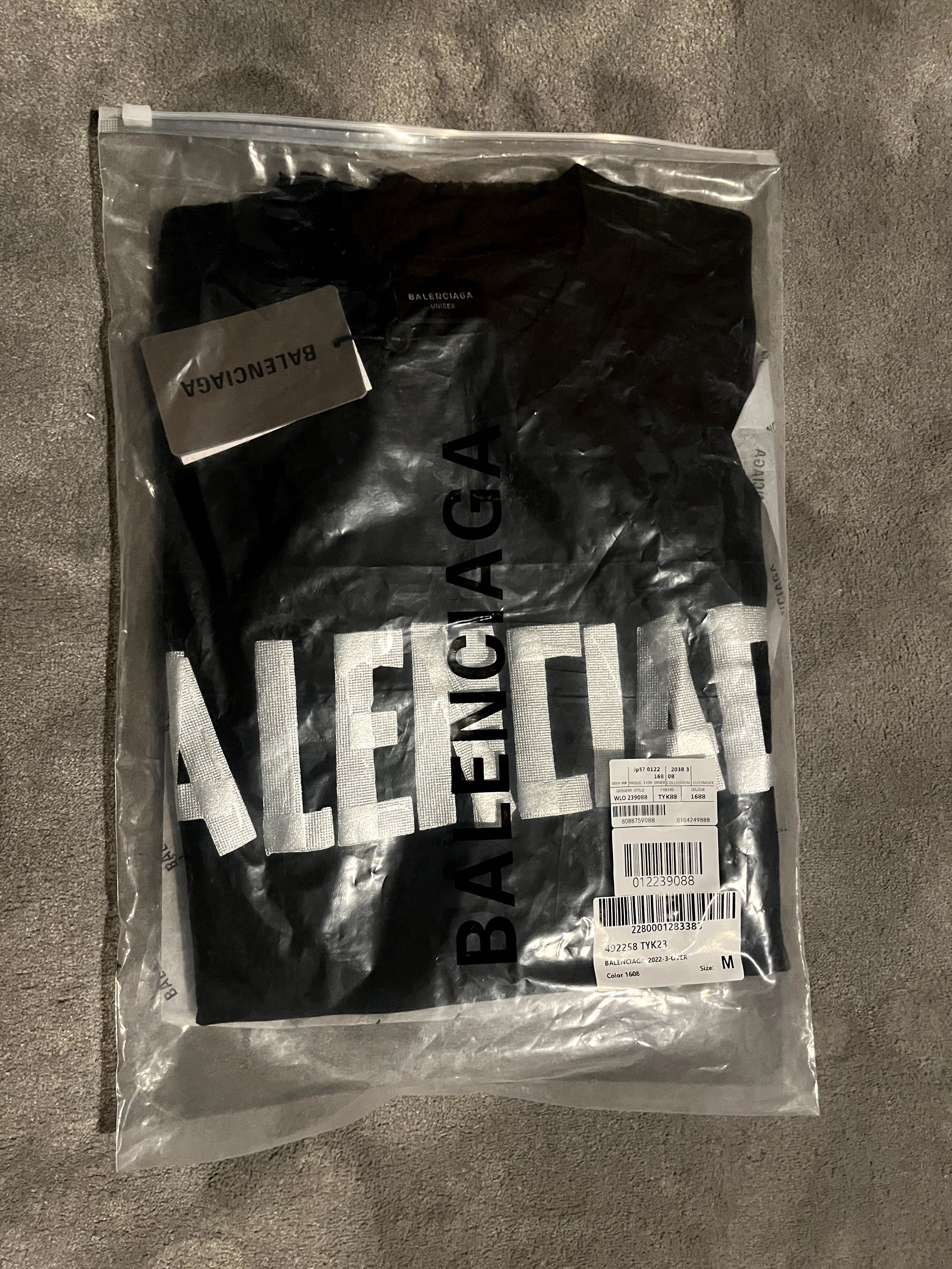 Balenciaga Tape-Logo Oversized Тениска