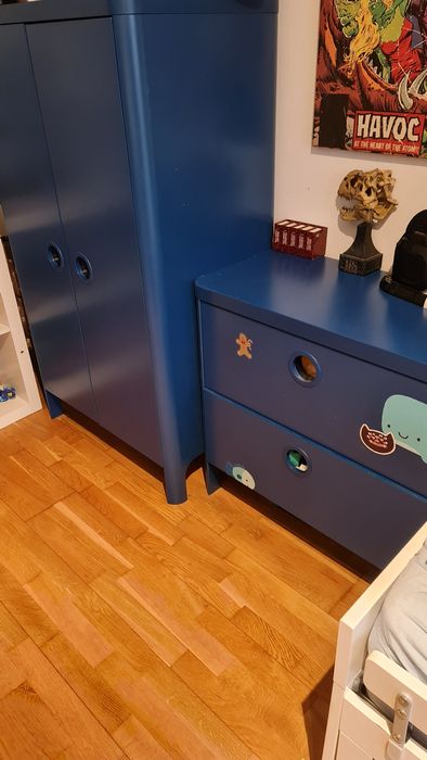 comoda Ikea Busunge copii, albastru,