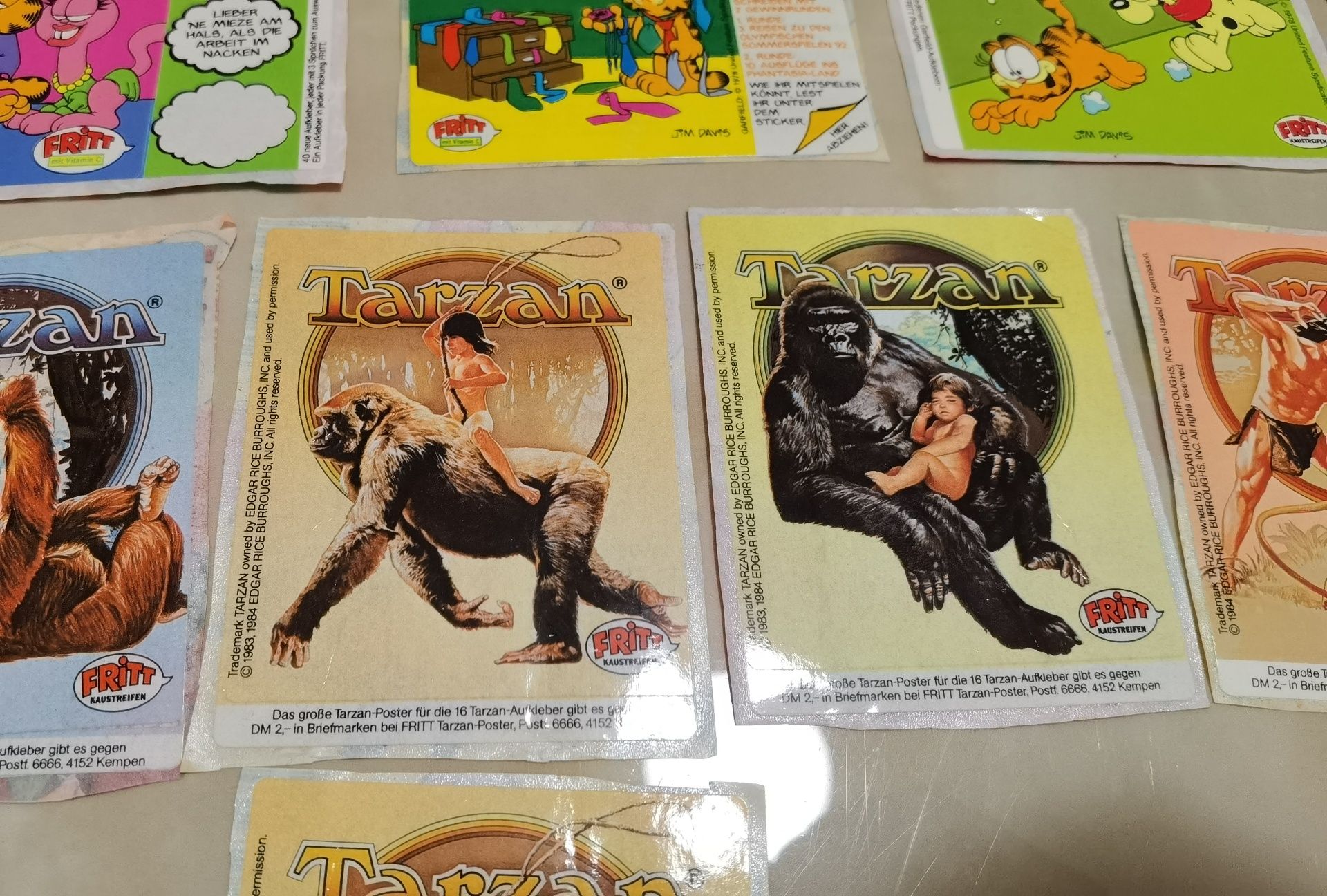 Stickere Tarzan, Garfield anii 80