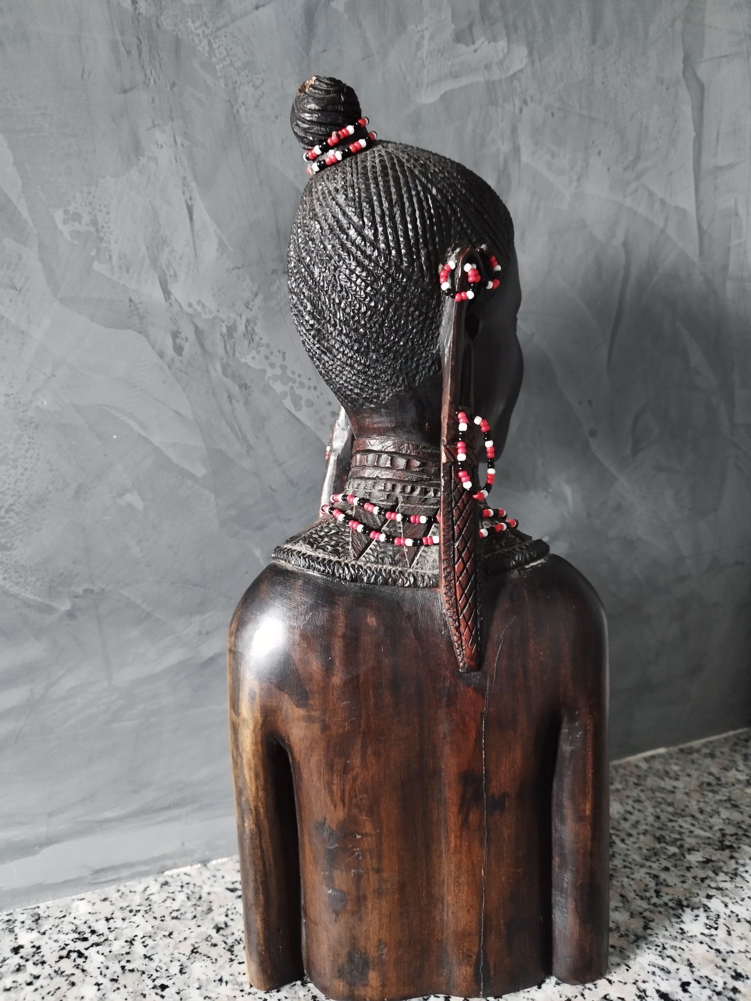 Statueta veche africană din abanos, 38 cm