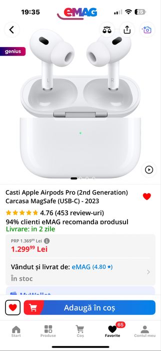 Casti Apple Airpods pro 2 usb-c , originale, noi, neactivate.