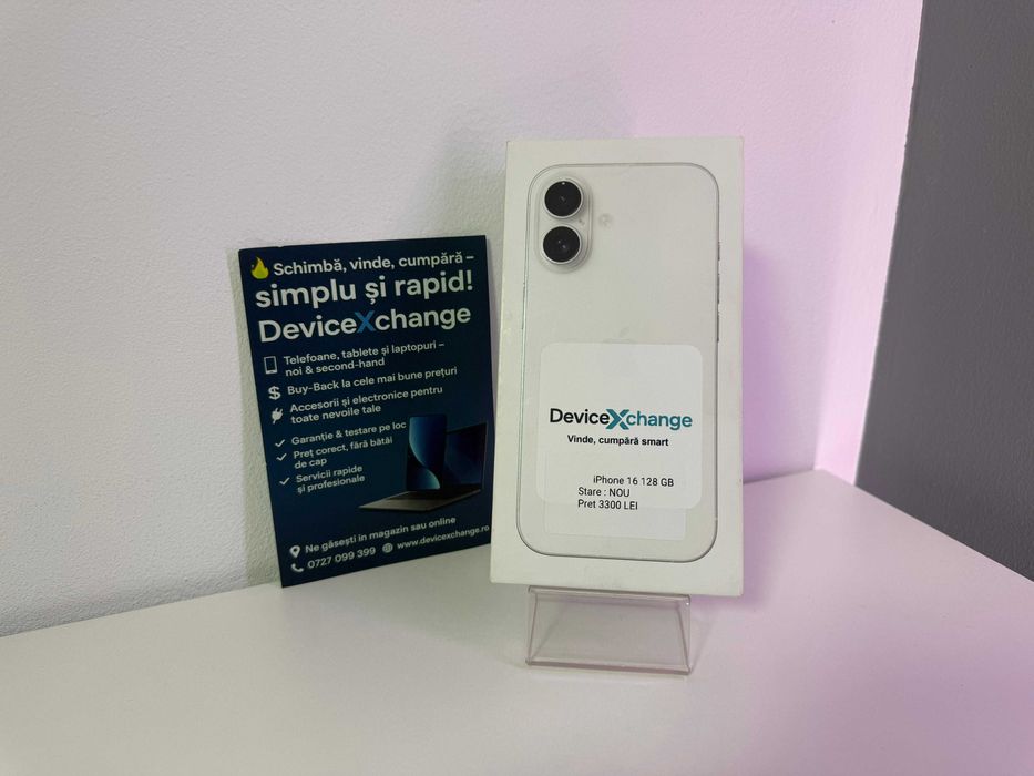 iPhone 16 White 128gb Sigilat * Garantie *Buy Back * deviceXchange