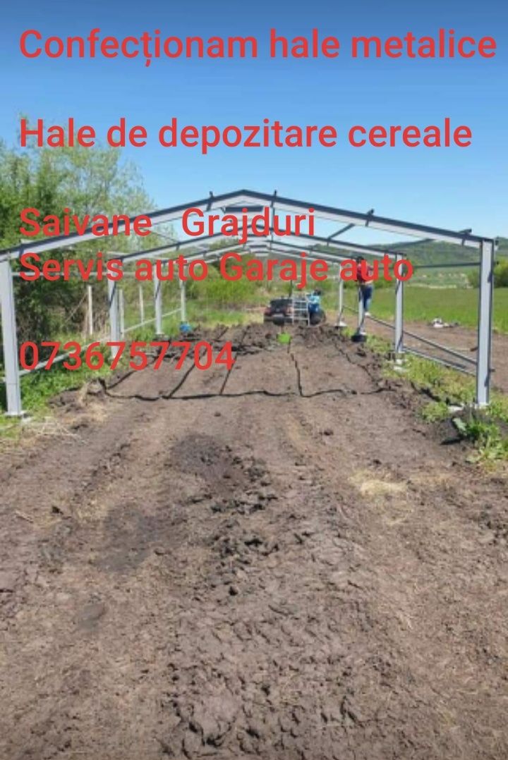 Vând stoc structură metalică de 250 mp de 10x25x4