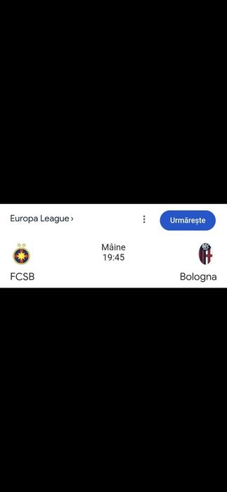 Vând 2 bilete la meciul FCSB-Bologna 
Biletele sunt la tribuna 2 secto