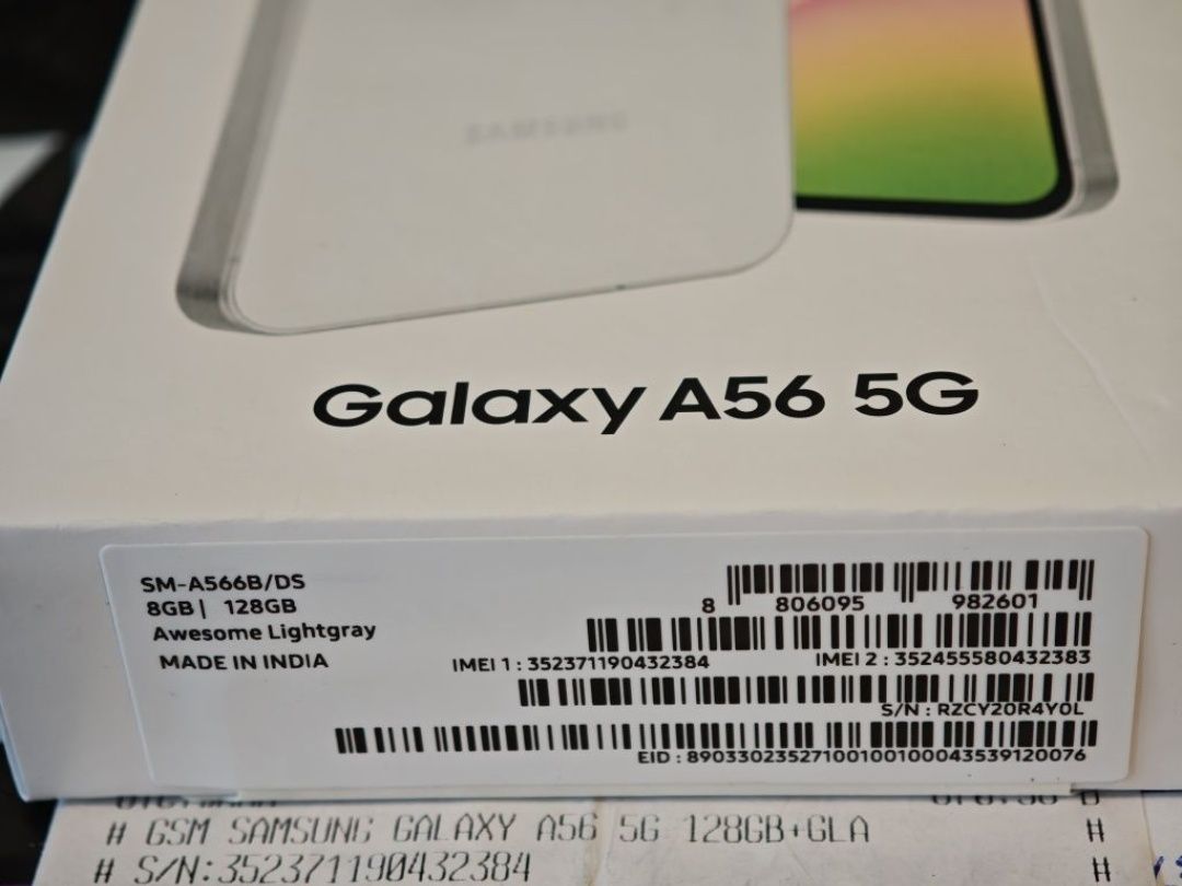 ЗАПЕЧАТАН 128GB Samsung A56 5G Vivacom Гаранция 2027г. Lightgray