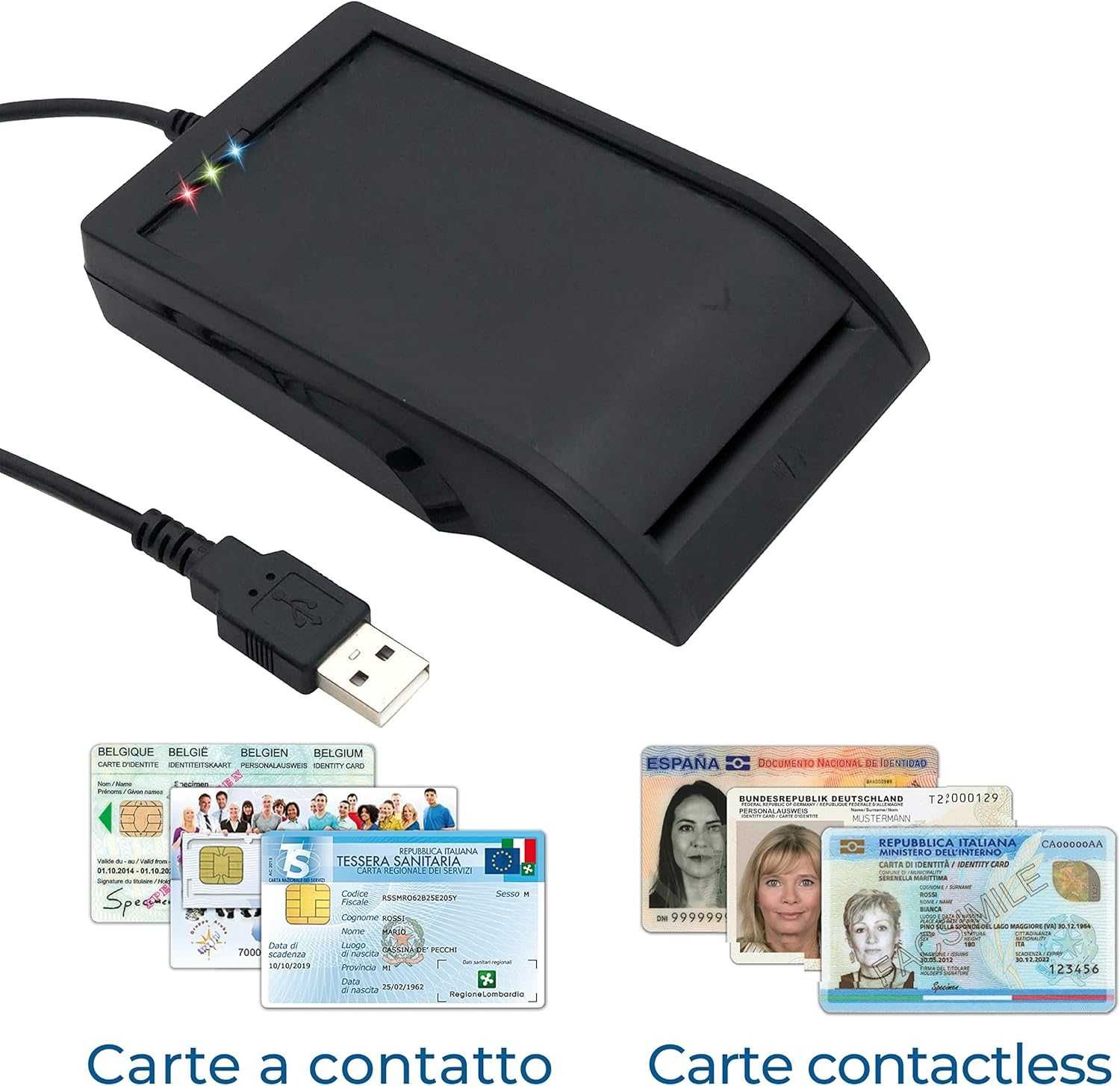 Четец за карти ,здравни, смарт карти ,USB съвм. с Windows, Mac, Linux