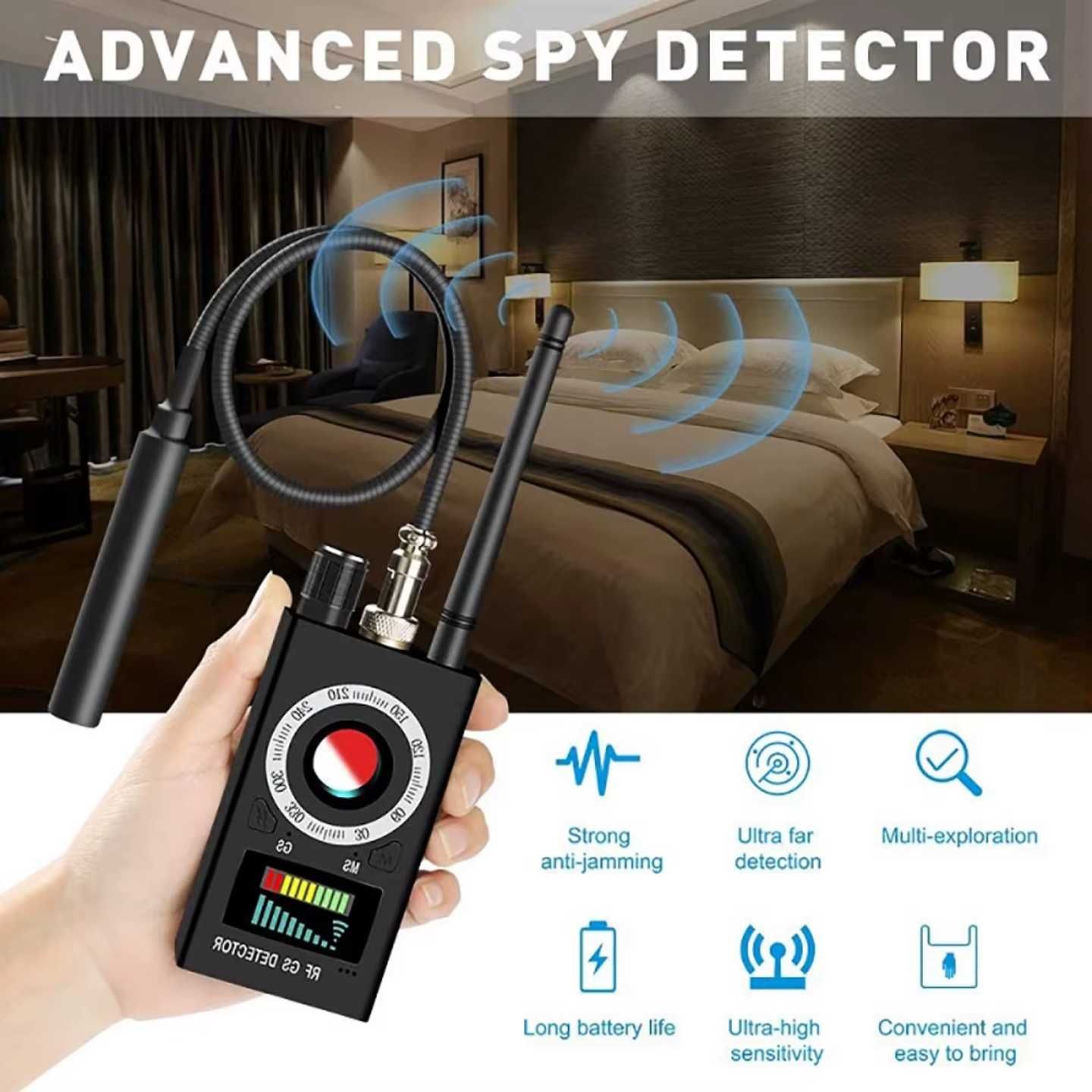 Detector Dispozitive Spionaj,Camere,Microfoane,GPS,GSM,Trackere, Spy