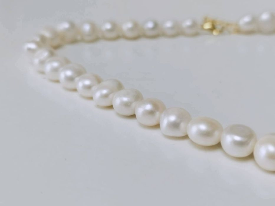 Perle naturale de cultura cu inchizatoare argint 925, placat cu aur