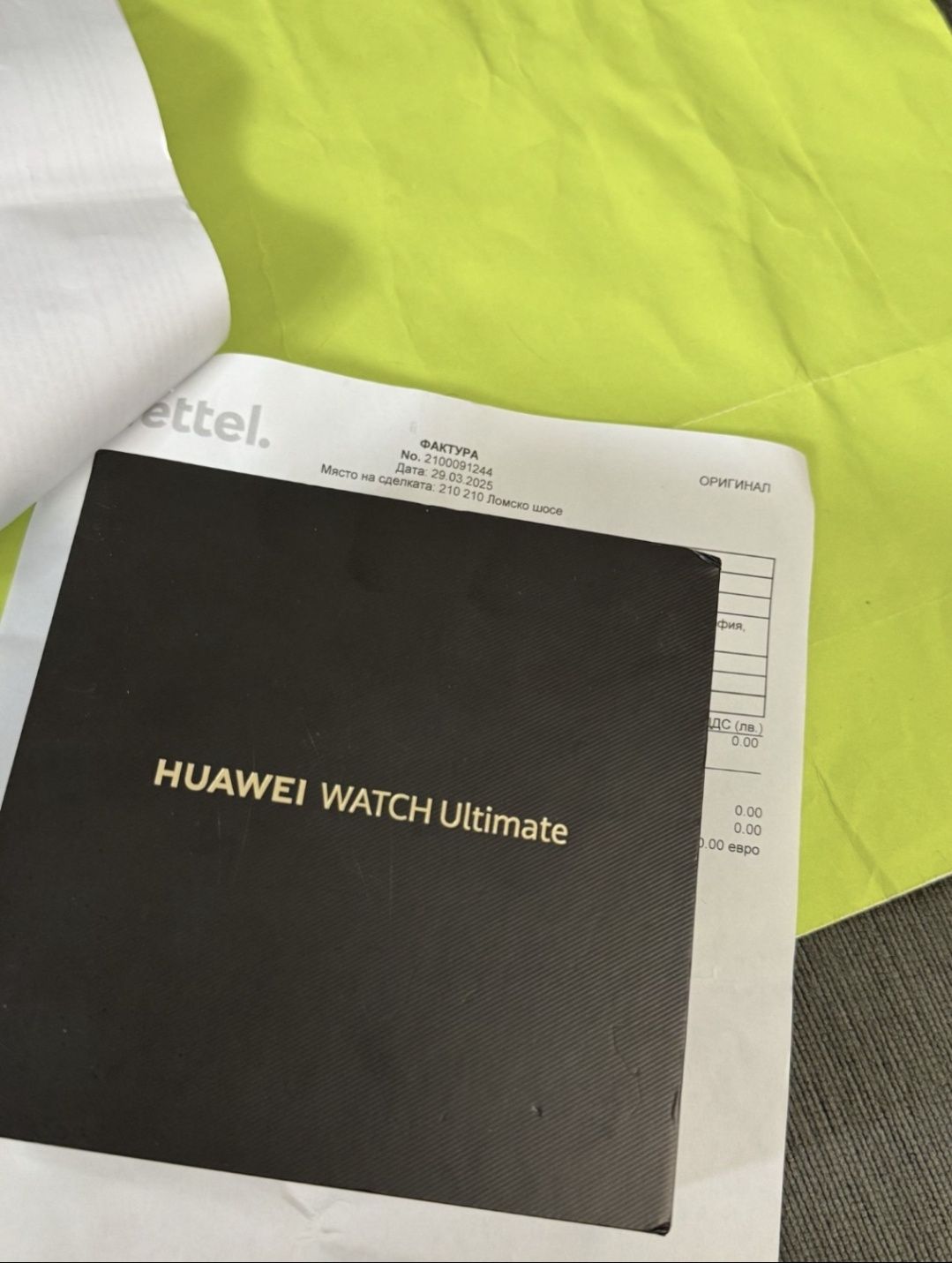 *** КАТО НОВ 48mm Huawei Watch Ultimate Гаранция Yettel 2027 Green