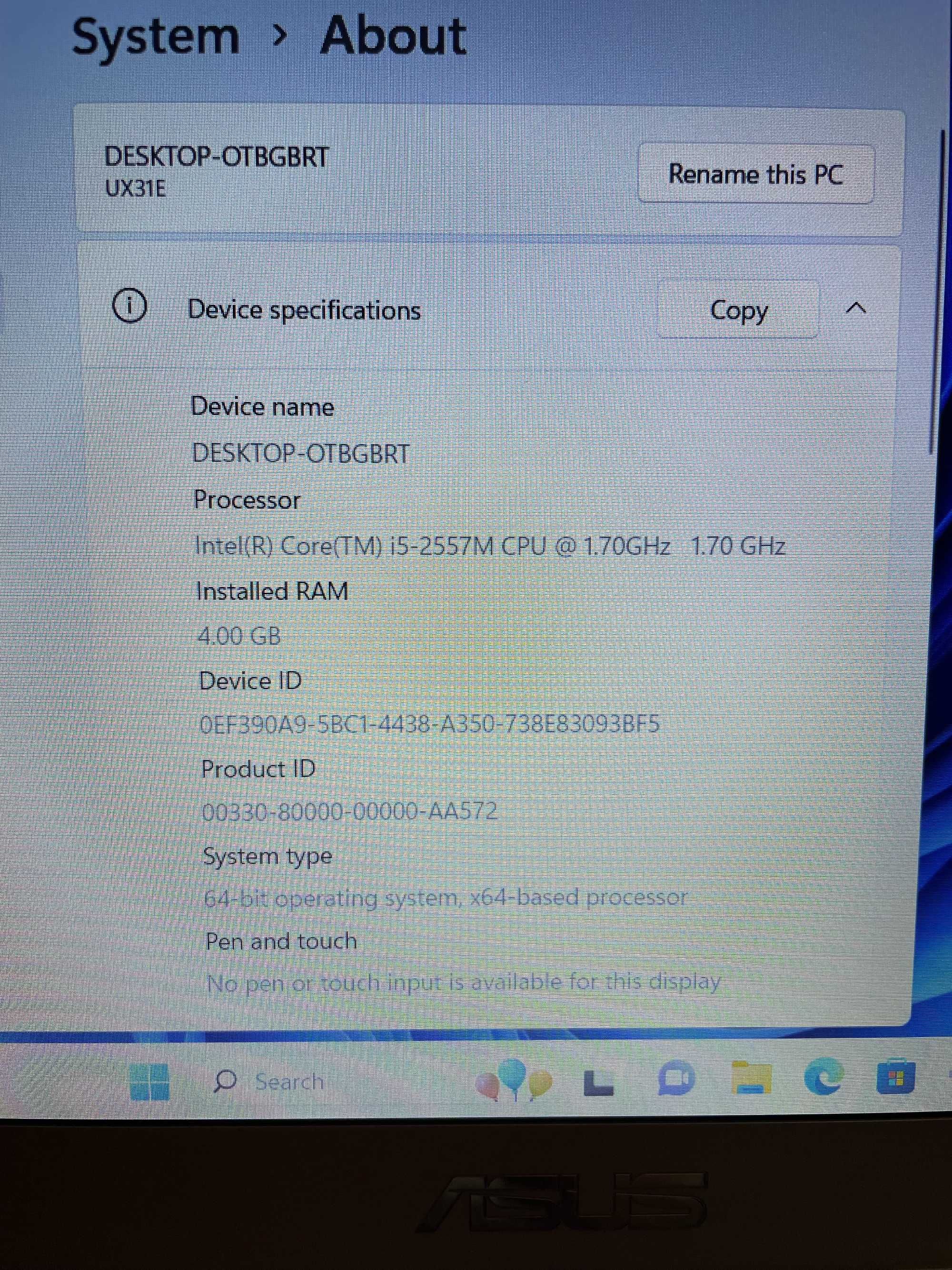 ASUS ZenBook UX31E rose gold