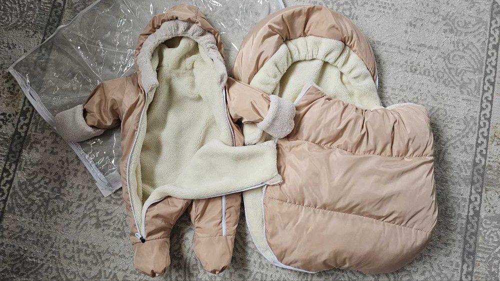 Конверт для новорожденного и зимний комбинезон