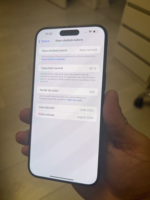 IPhone 15 Pro Max 90% baterie Negru 256GB, Neverlocked