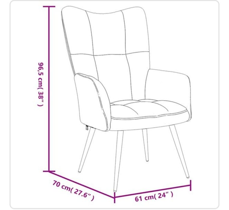 Кресло черно кадифе с мемори пяна 2бр
