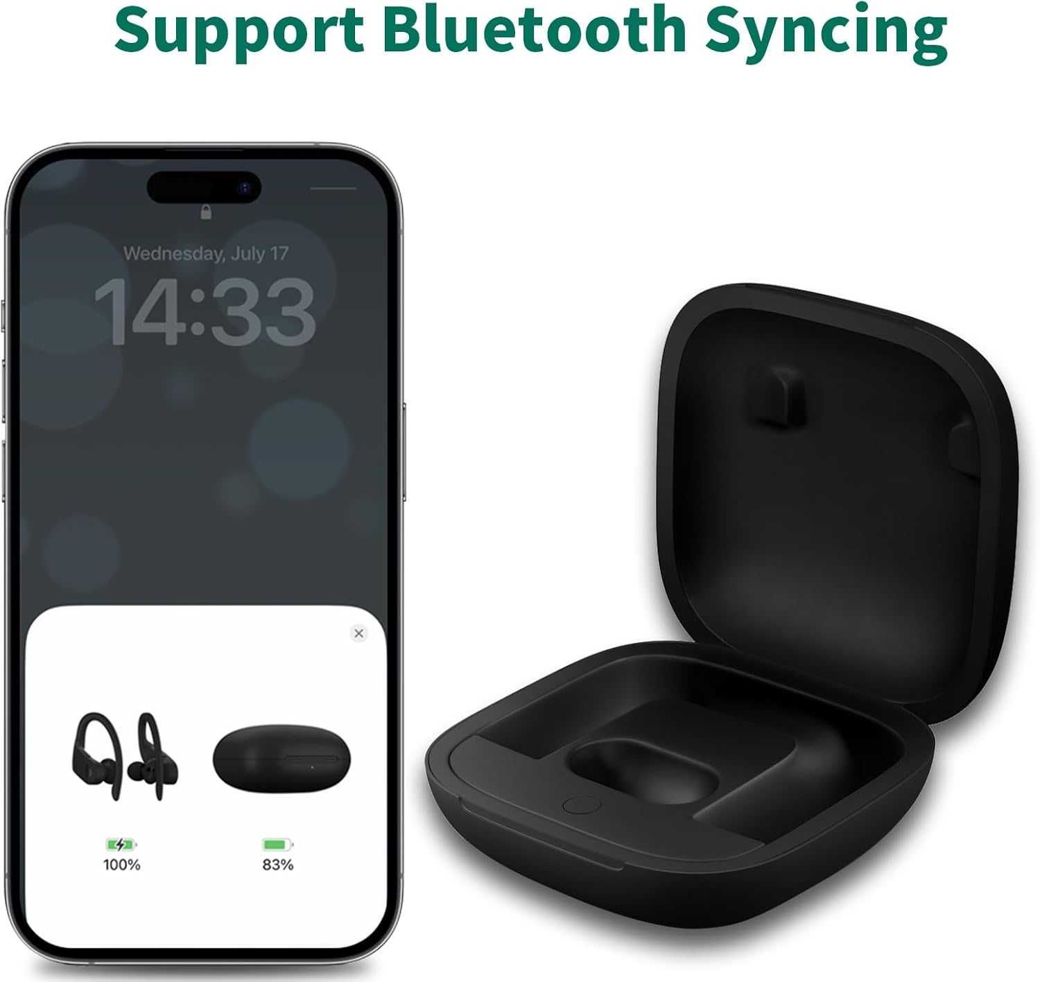 Заряден калъф WAVANCKY, съвместим с Powerbeats Pro,Bluetooth сдвояване