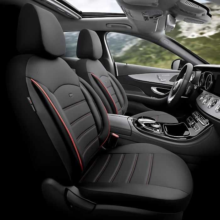 Тапицерия Otom за седалки ConfortLine Черно/Червено - Пълен Комплект