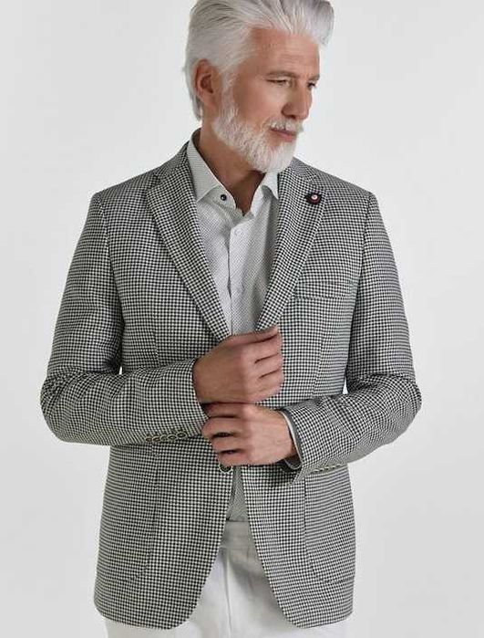 Sacou blazer casual 42 XL de lux Club Of Gents lana moale Houndstooth