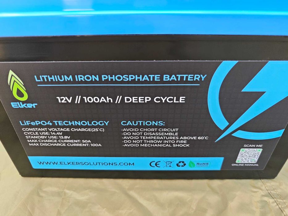 Baterie premium LiFePO4 - 12 V, 100 Ah - Elker / Slovenia