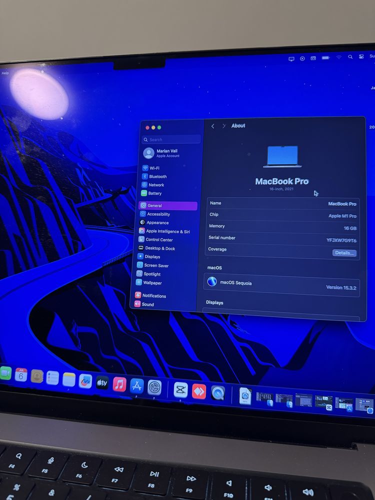 Macbook M1 Pro 16”, 512GB, 16GB RAM