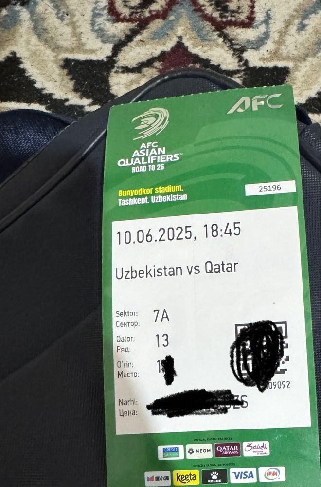 Uzbekiston vs Qatar belet