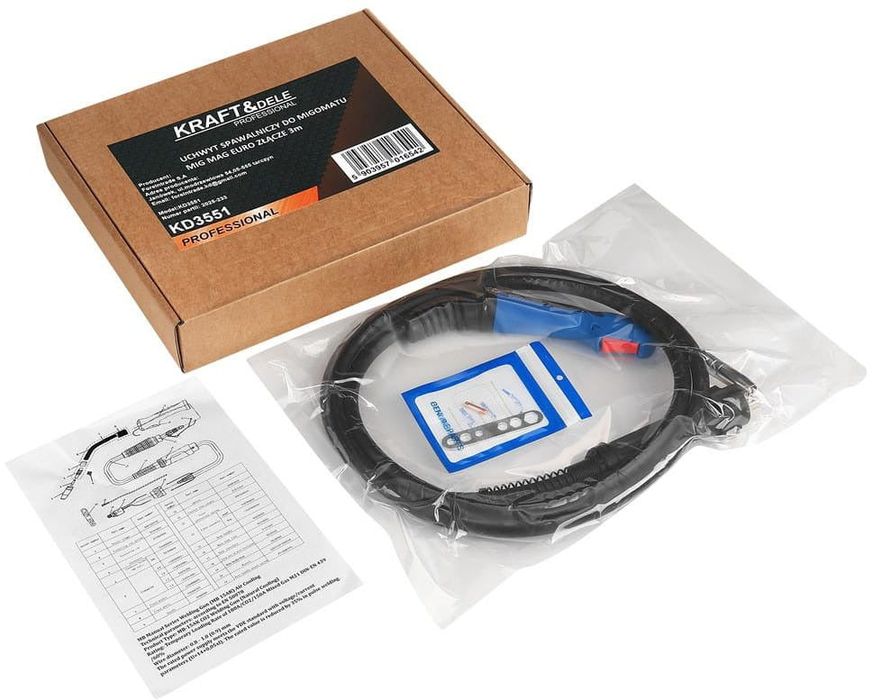 Pistolet sudura 3 m cu euroconector AK15,  Kraft&Dele  KD3551