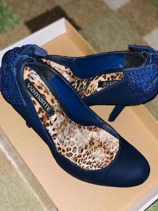Дамски обувки на висок ток - Сини НОВИ