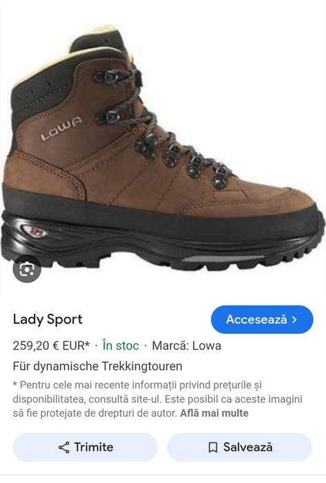 Bocanci LOWA Arosa piele Nubuk, ghete munte, alpinism, Nr 36 1/2 EU