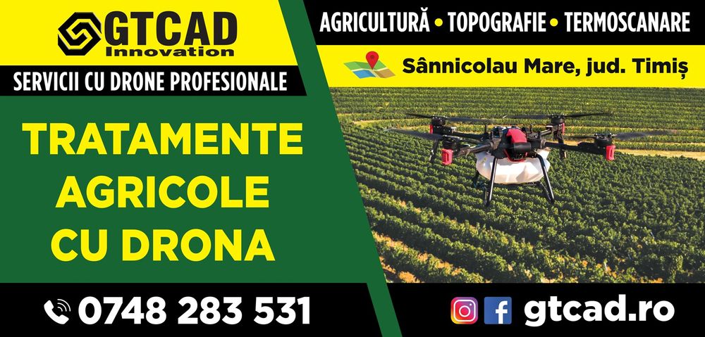 Tratamente fitosanitare cu drona agricolă