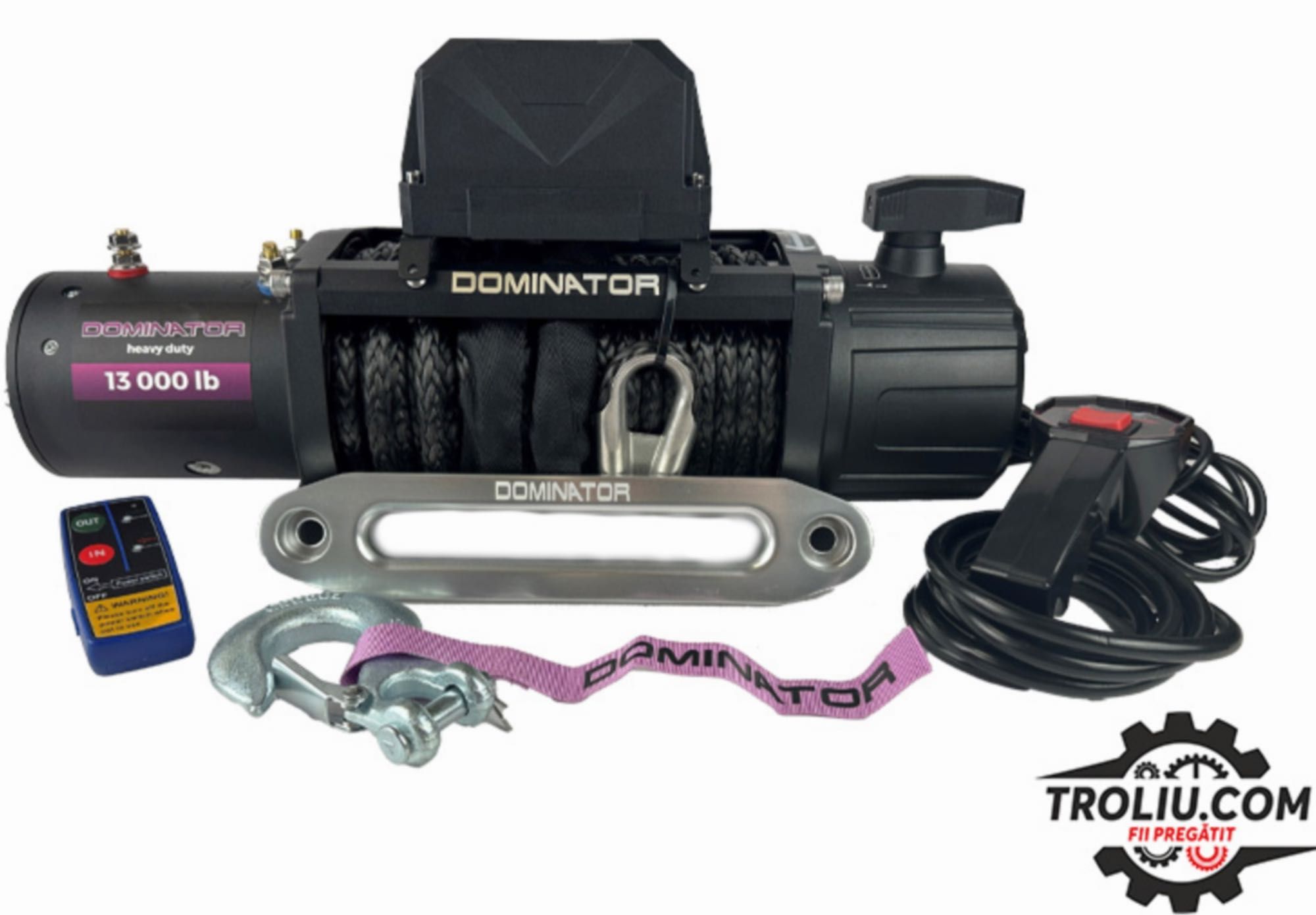 Troliu electric Dominator 13000 HD SR sintetic platforma 4x4 auto