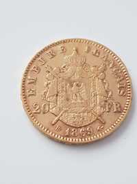 Moneda Franta  Napoleon III 20 franci 1869 aur 6.45